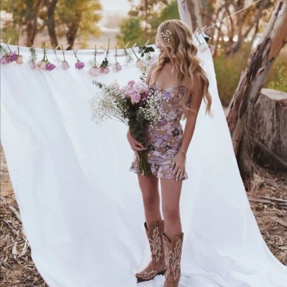 NWT For Love & Lemons Posy Mini Dress Size XS - Picture 5 of 12